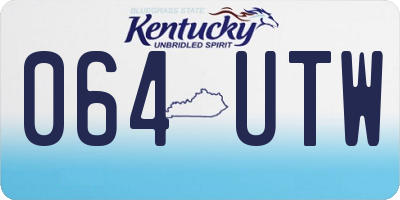 KY license plate 064UTW