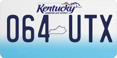 KY license plate 064UTX