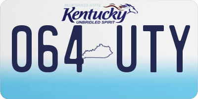KY license plate 064UTY
