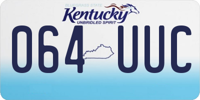 KY license plate 064UUC