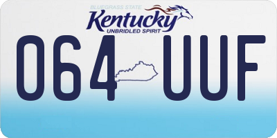 KY license plate 064UUF
