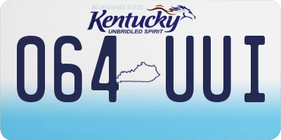 KY license plate 064UUI