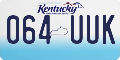 KY license plate 064UUK