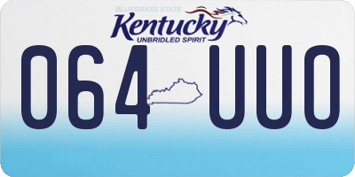 KY license plate 064UUO