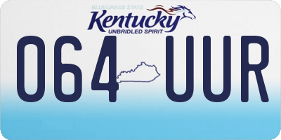 KY license plate 064UUR