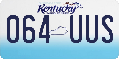KY license plate 064UUS