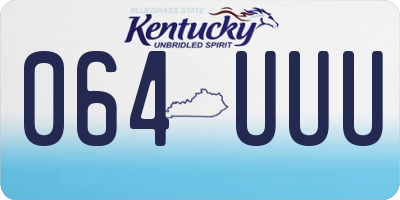 KY license plate 064UUU