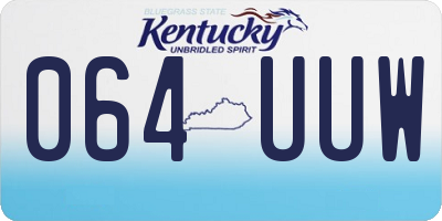 KY license plate 064UUW