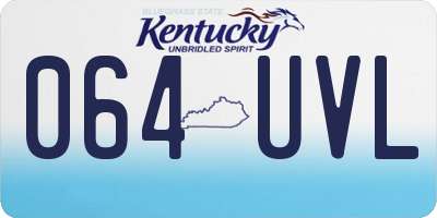 KY license plate 064UVL