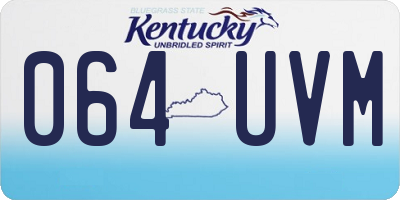 KY license plate 064UVM