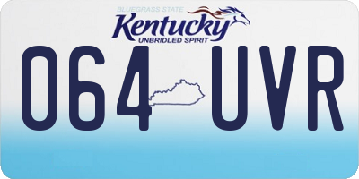 KY license plate 064UVR