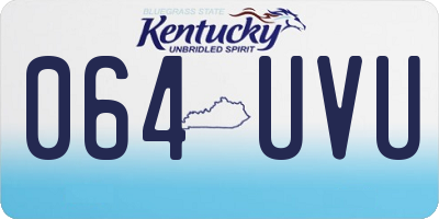 KY license plate 064UVU