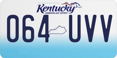 KY license plate 064UVV