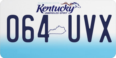 KY license plate 064UVX