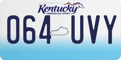 KY license plate 064UVY