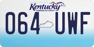 KY license plate 064UWF