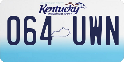 KY license plate 064UWN