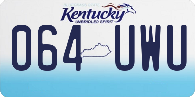 KY license plate 064UWU