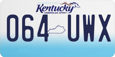 KY license plate 064UWX
