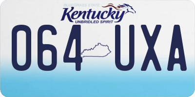 KY license plate 064UXA