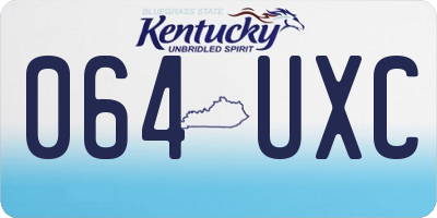 KY license plate 064UXC