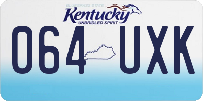 KY license plate 064UXK