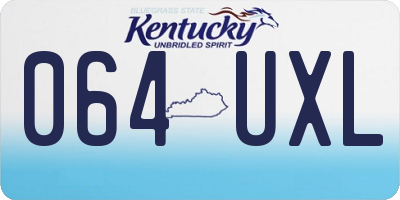 KY license plate 064UXL