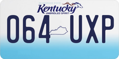 KY license plate 064UXP