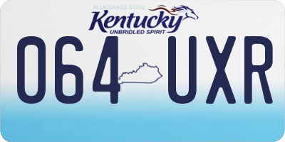 KY license plate 064UXR