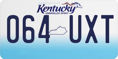 KY license plate 064UXT