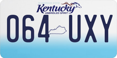 KY license plate 064UXY