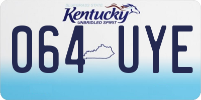 KY license plate 064UYE