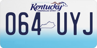KY license plate 064UYJ