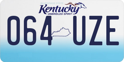 KY license plate 064UZE