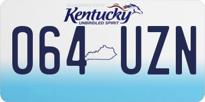 KY license plate 064UZN