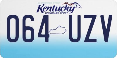 KY license plate 064UZV