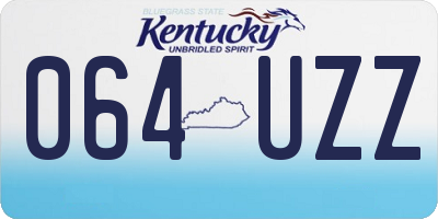KY license plate 064UZZ