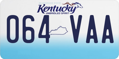 KY license plate 064VAA