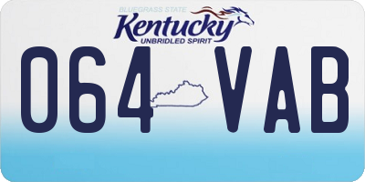 KY license plate 064VAB