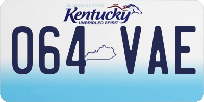 KY license plate 064VAE