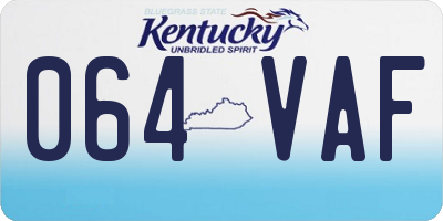 KY license plate 064VAF
