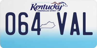 KY license plate 064VAL