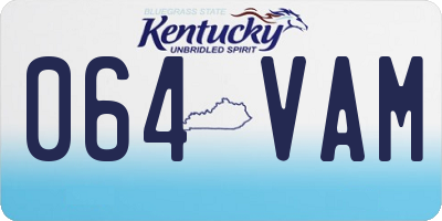 KY license plate 064VAM