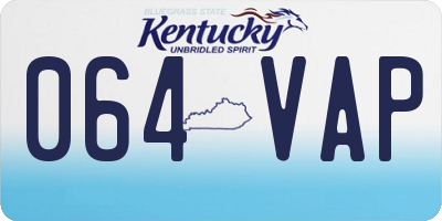 KY license plate 064VAP