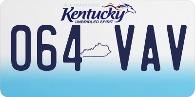 KY license plate 064VAV