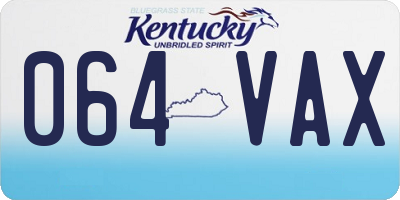 KY license plate 064VAX