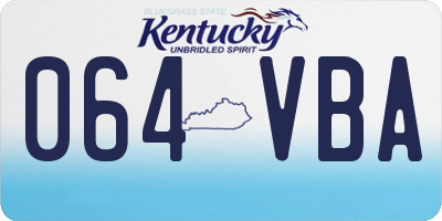 KY license plate 064VBA