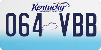 KY license plate 064VBB