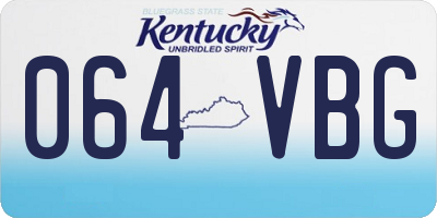 KY license plate 064VBG