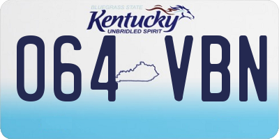 KY license plate 064VBN